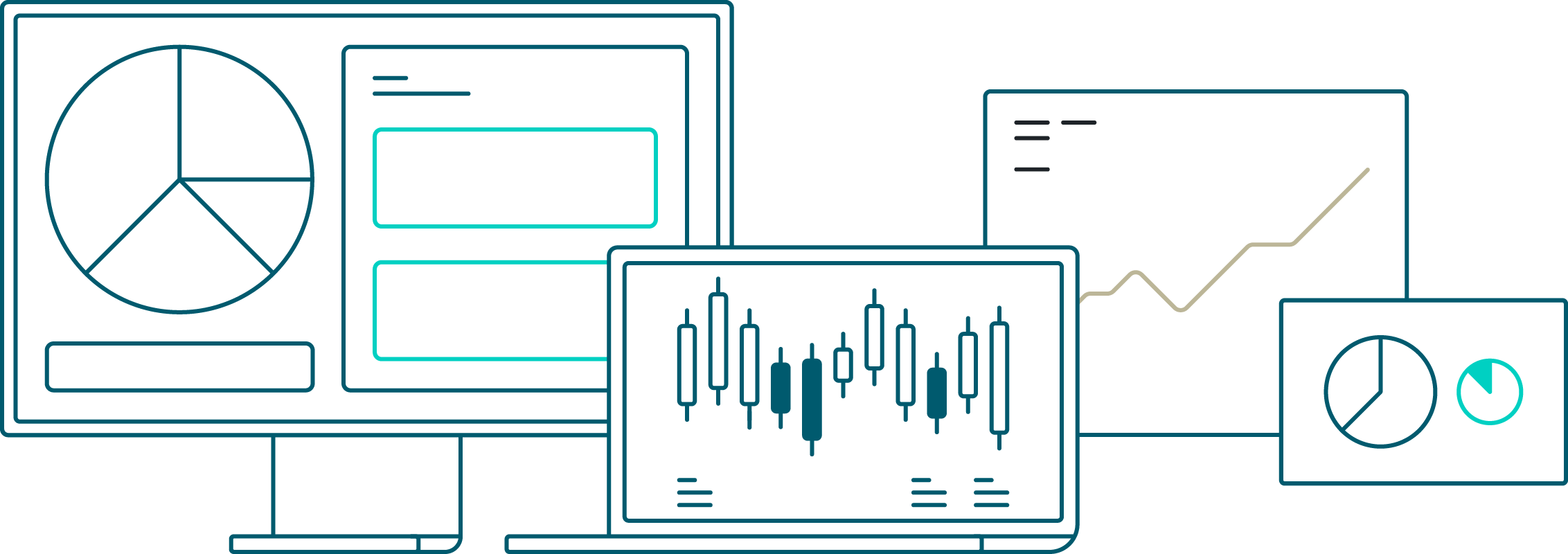 Illustration of application screens.