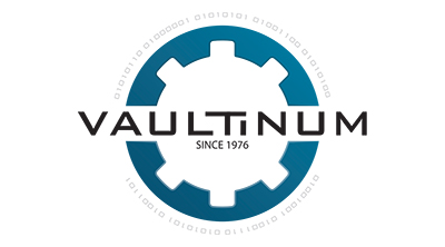 Vaultinum logo.